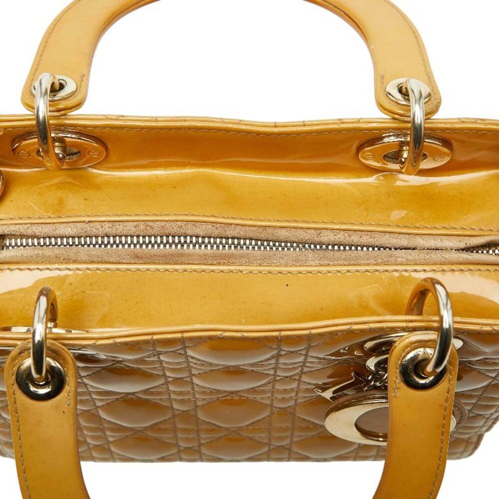 CHRISTIAN DIOR Yellow Leather Shoulder Bag - Picture 9 of 12